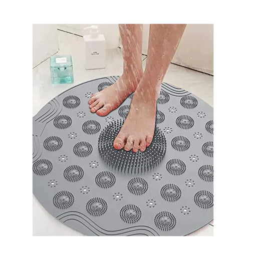 Silicone Round PVC Non Slip Bathroom Mat Anti-slip Sucker with Drain Hole